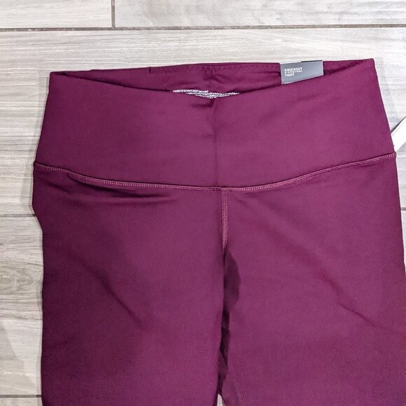 Victoria Secret Sport Knockout Criss Cross Wine Colored Leggings - Picture 2 of 7